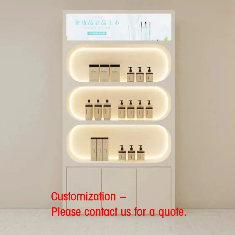 custom.Commercial Retail Product Interior Design Decoration Display Wall Shelf Cabinet General Merchandise with LED Light