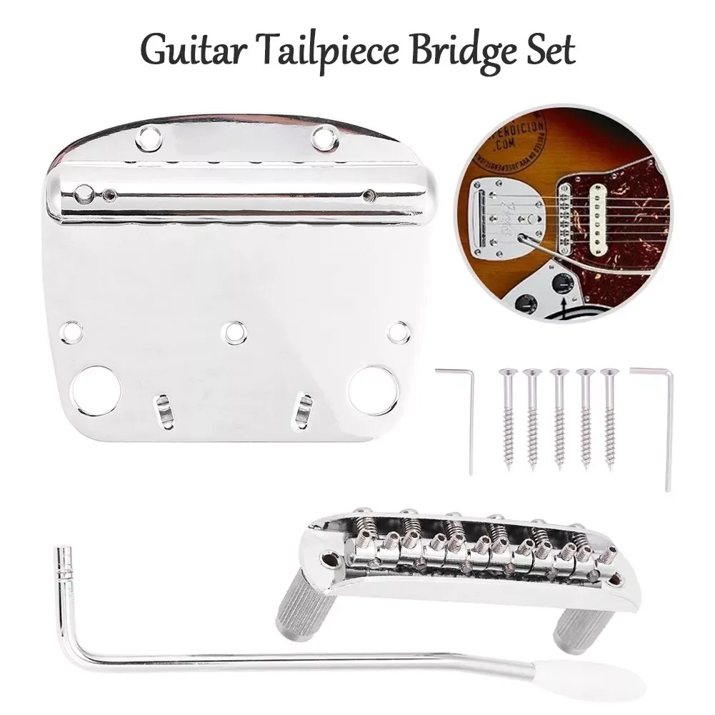 New Tremolo Vibrato Tailpiece Bridge Set For Mustang Guitar Professional Parts Easy-Installation Performance Light-Weight