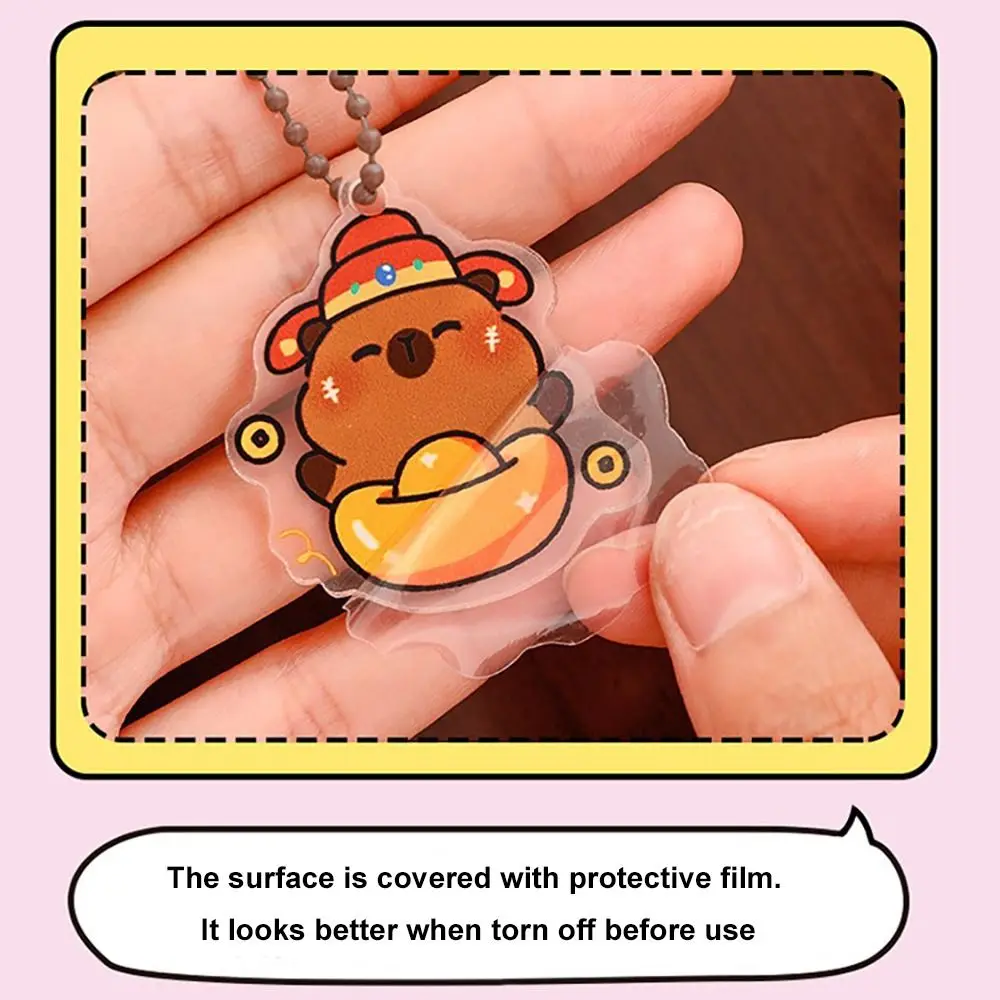 Trendy Cute Cartoon Capybara Keychain Pendant Keychain Decoration Cute Girl Acrylic Keychain Capybara Bag Pendant Lover Gift