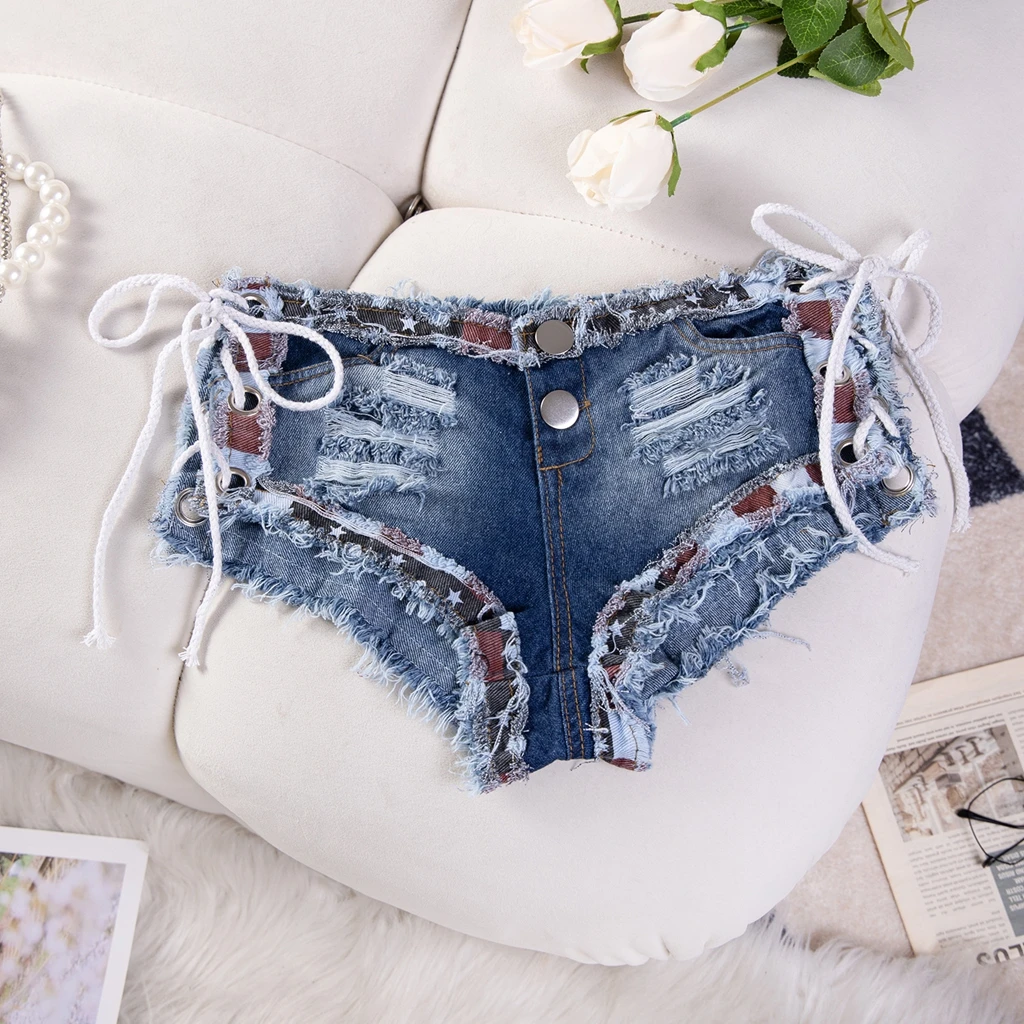 

Ripped Jean Shorts Sexy Low-Waist Denim Shorts Women's Autumn Fashion Hole Design Nightclub Short Pants Trendy Female Clothing