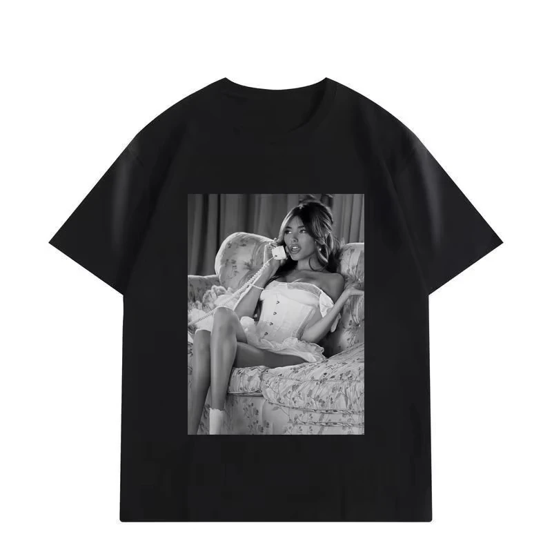 Camisetas gráficas Singer Madison Beer para hombre y mujer, ropa estética de moda, camisetas informales de algodón puro para primavera/verano, ropa de calle