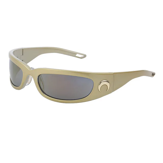 2026 New Moon Rectangular Sunglasses Women Man Vintage Outdoor Cycling Sports Hip Hop Punk Sun Glasses Y2k Glasses Goggles