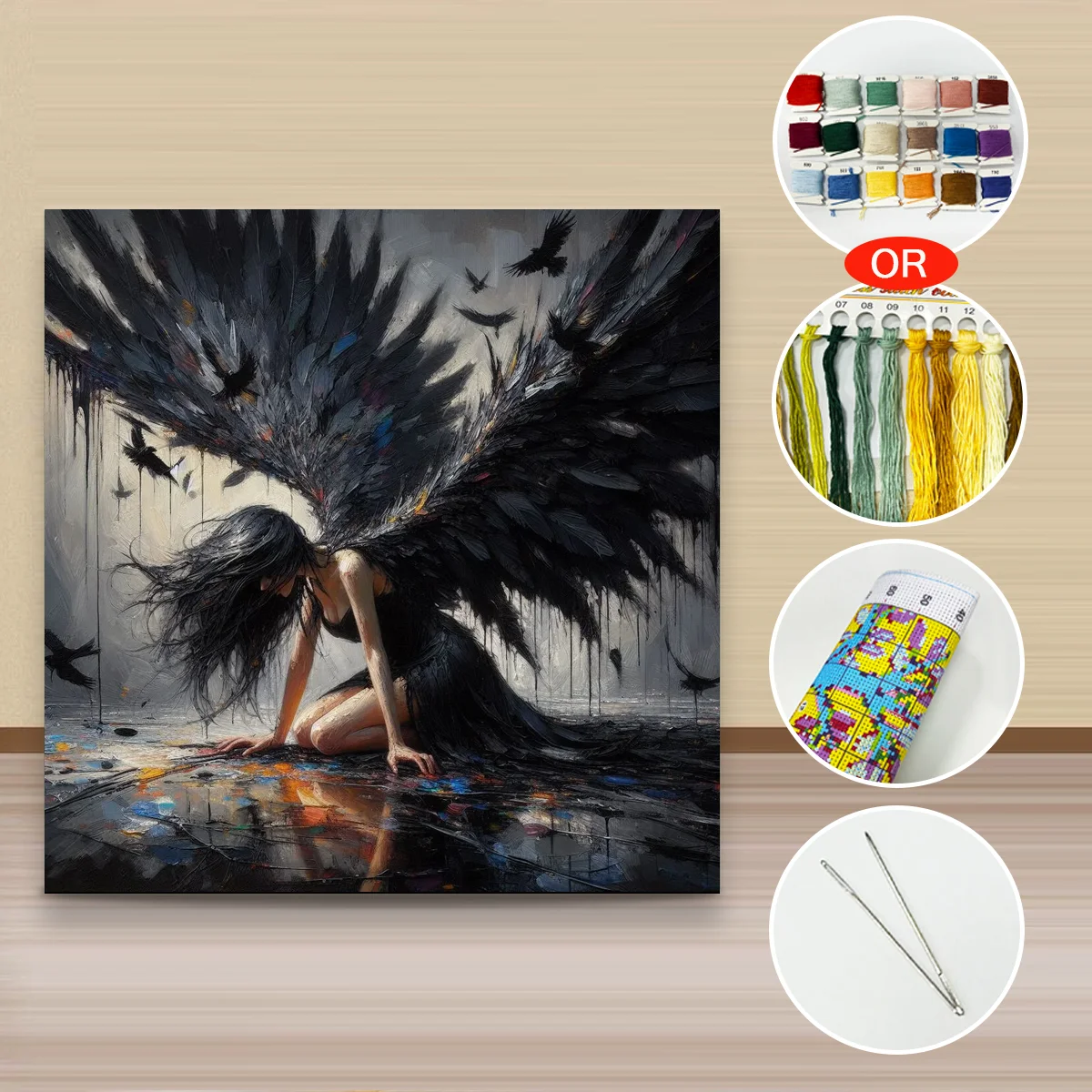 1 Stück 50x50 cm/19,69 Zoll, 11Ct/14Ct Kreuzstich-Set, DIY Valentinstagsgeschenk, Stickerei-Set für Festivals, Tiermotiv – Detail 4