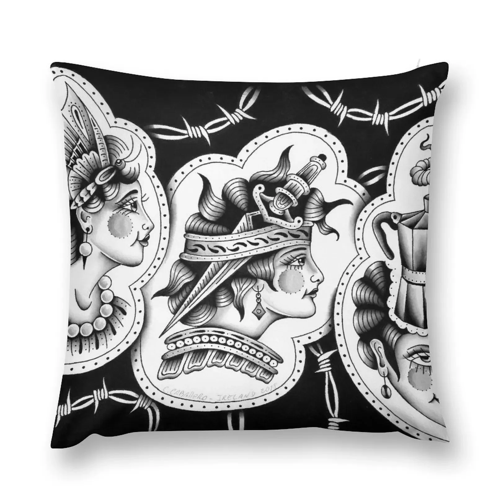 

TATTOO FLASH 1 - GIRLS Throw Pillow Christmas Pillow Cases Decorative Cushions pillow pillowcase Cushion Cover