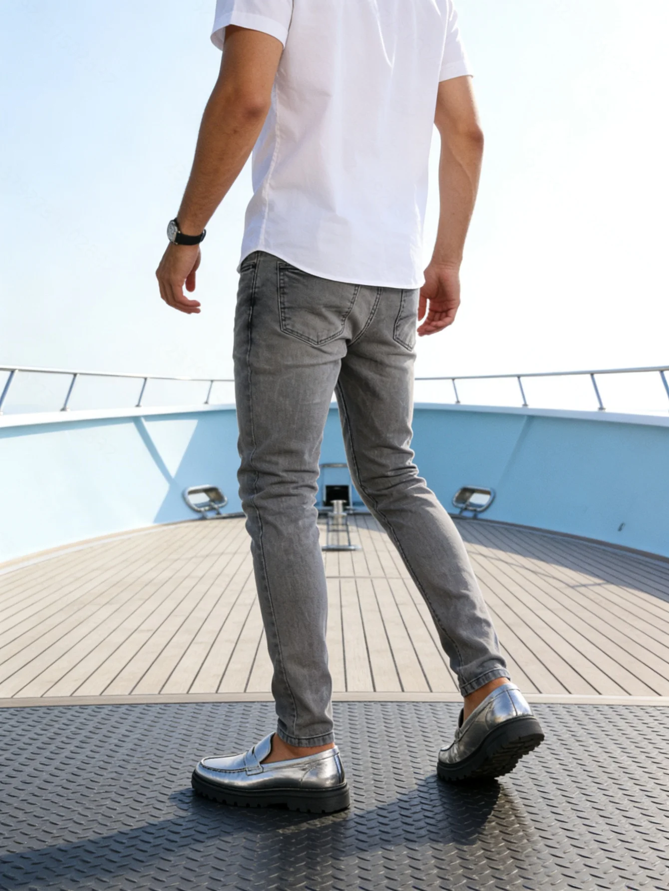 Y2K Cyber Grunge Flare Jeans, Men's Fashion Street Style Denim, Slim Fit Bell Bottom Pants, Romantic Gift for Boyfriend