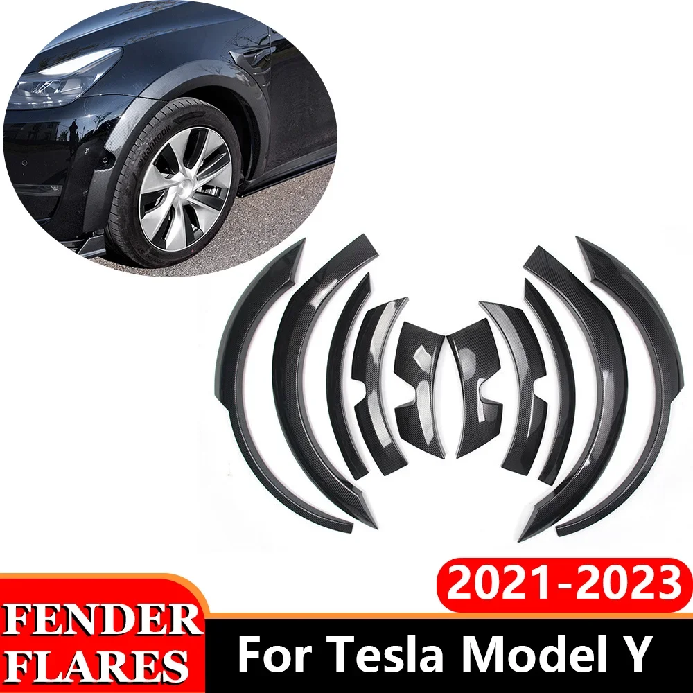 

Wide Fender Flares Wheel Brow Protector Plate Spoiler Diffuser Body kit for 2021-2023 Tesla Model Y Car Exterior Accessories