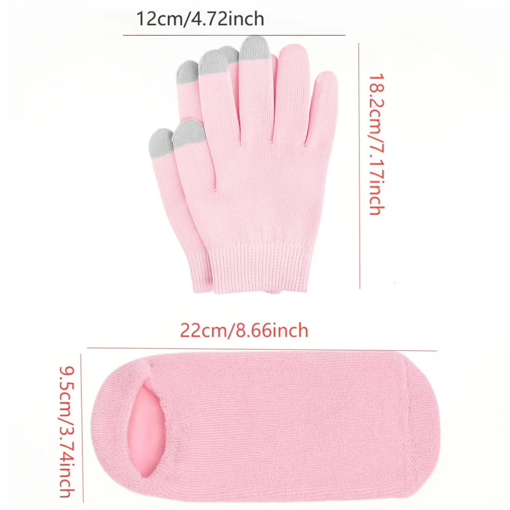 زوج من قفازات الترطيب التي تعمل باللمس زوج من غطاء القدم المرطب أدوات مفيدة للعناية اليومية باليدين والقدم في الخريف