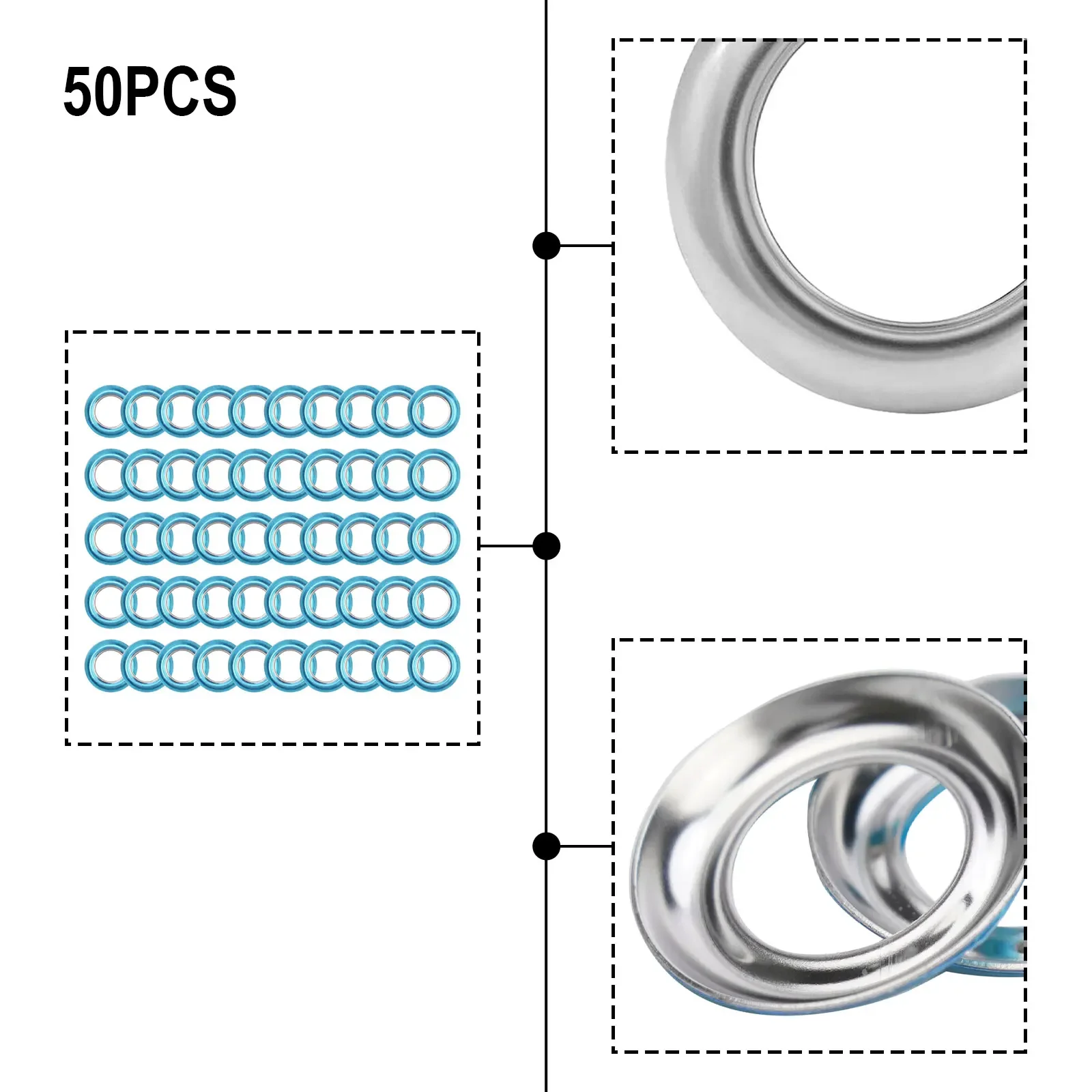 

Round Stainless Steel Tools 50pcs Accessories Base Brand New Durable High Quality Practical Replacement Useful