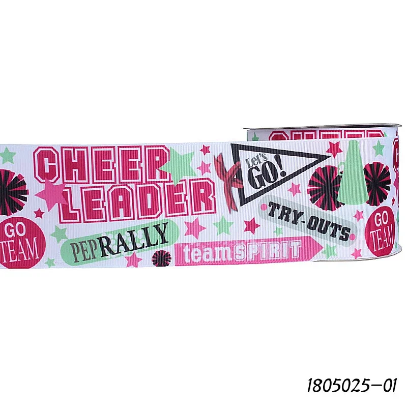 (50 yards/lot) Flora Ribbons heat transfer printed cheer ribbon for sports cheerleading