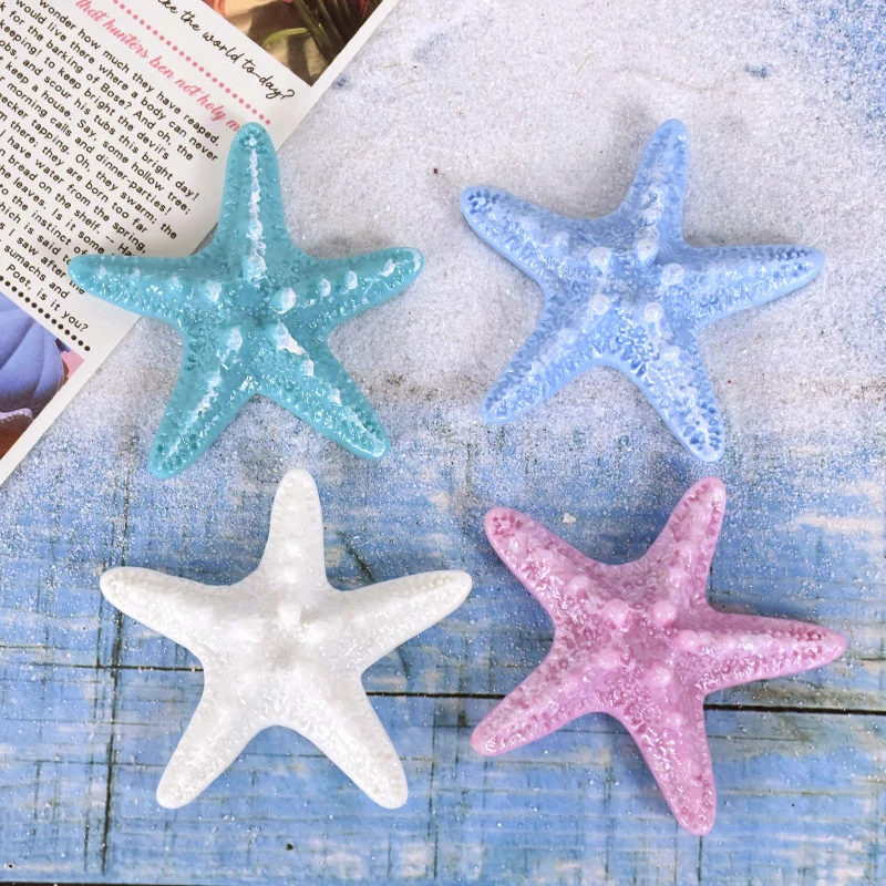 DIY Resin Starfish Shell Accessorie1pc Starfish Shell Cake Topper Creative decorative painting Decor Mermaid Theme Supplies