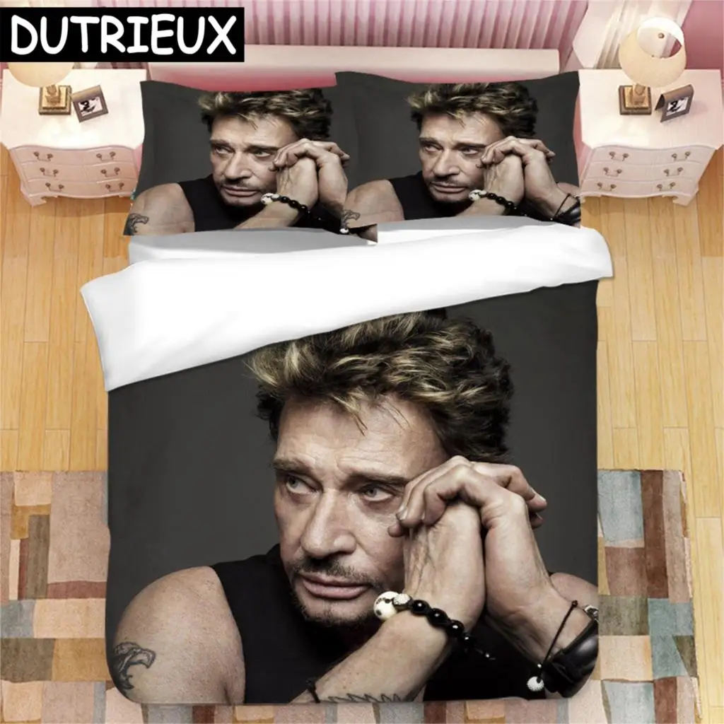 

Johnny Hallyday 3D Printed Bedding Set Duvet Covers Pillowcases Comforter Bedding Set Bedclothes Duvet Cover