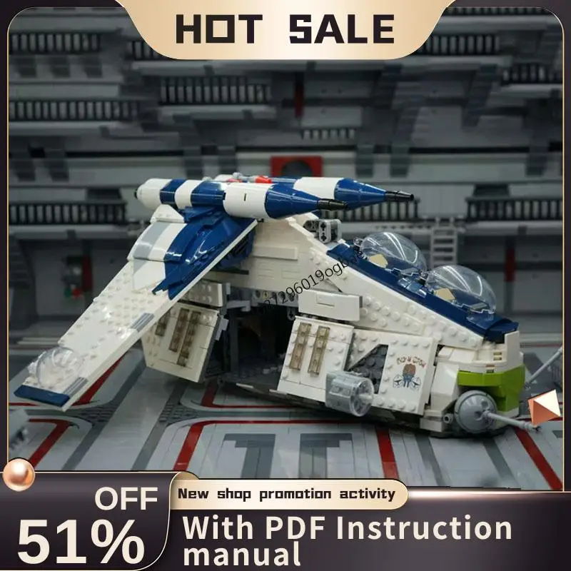 New 1145Pcs Famous Star Battle Series Movie Moc Plos Gunship Model Diy Creative Ideas Child Toys Birthday Gifts Custom Puzzles