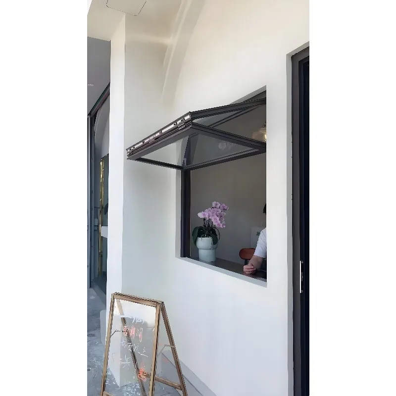 Customization Modern Aluminum Folding Windows Push-up Folding Windows Soundproof Double-sided Glass Aluminum Windows