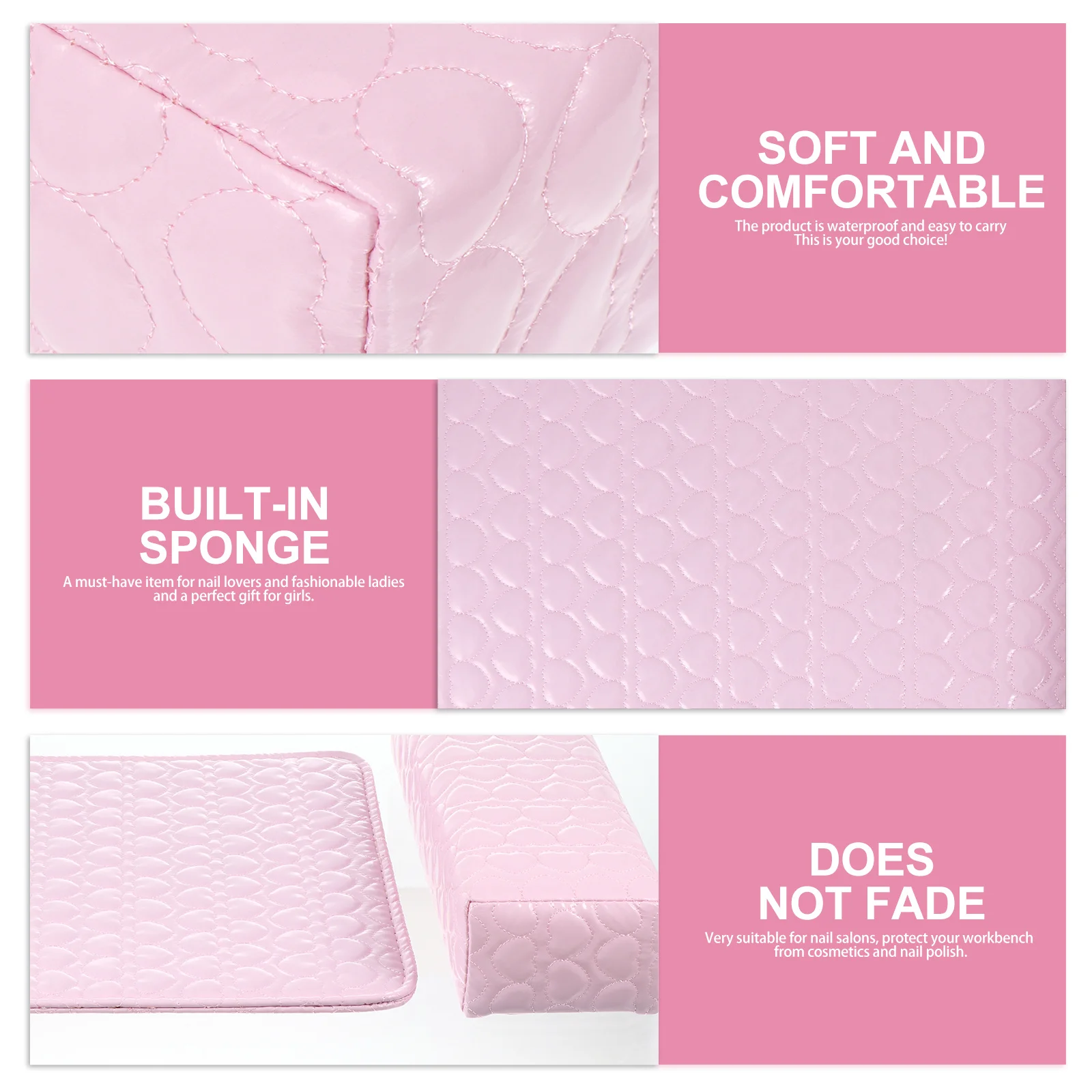 

2Pcs Nail Art Hand Pillow Manicure Mat Waterproof Comfortable Wrist Rest for Salon Nail Care Hand