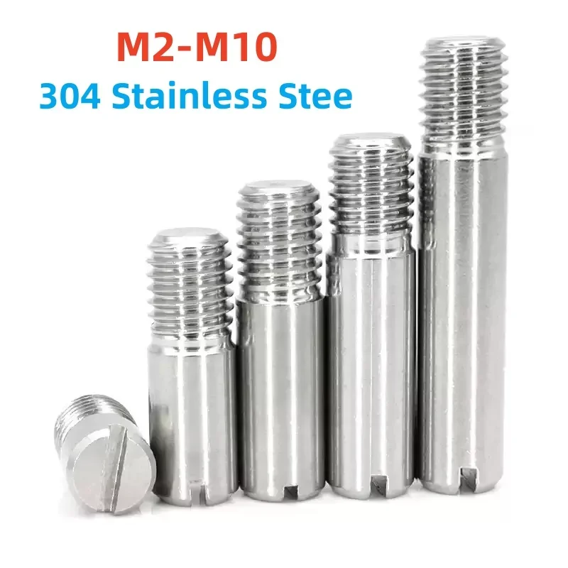 M2 M2.5 M3 M4 M5 M6 M8 M10 304 Stainless Steel Slotted Cylindrical Pin Screw One-Word Groove External Thread Positioning Pin