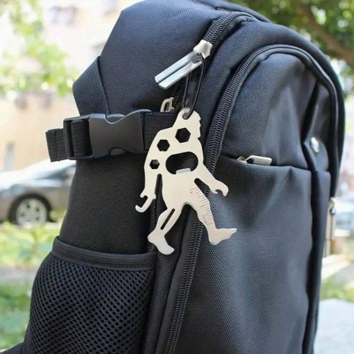 1pc outdoor backpack key buckle, multifunctional tool card for ape man Bigfoot, suitable for outdoor exploration, easy to carry