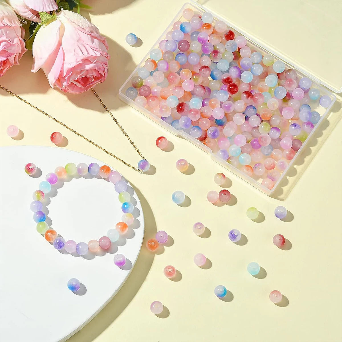 8mm Double Color Glass Jelly Beads for DIY Jewelry (Necklace Bracelet) Making 20 Colors 50pcs/Pack - Image 4