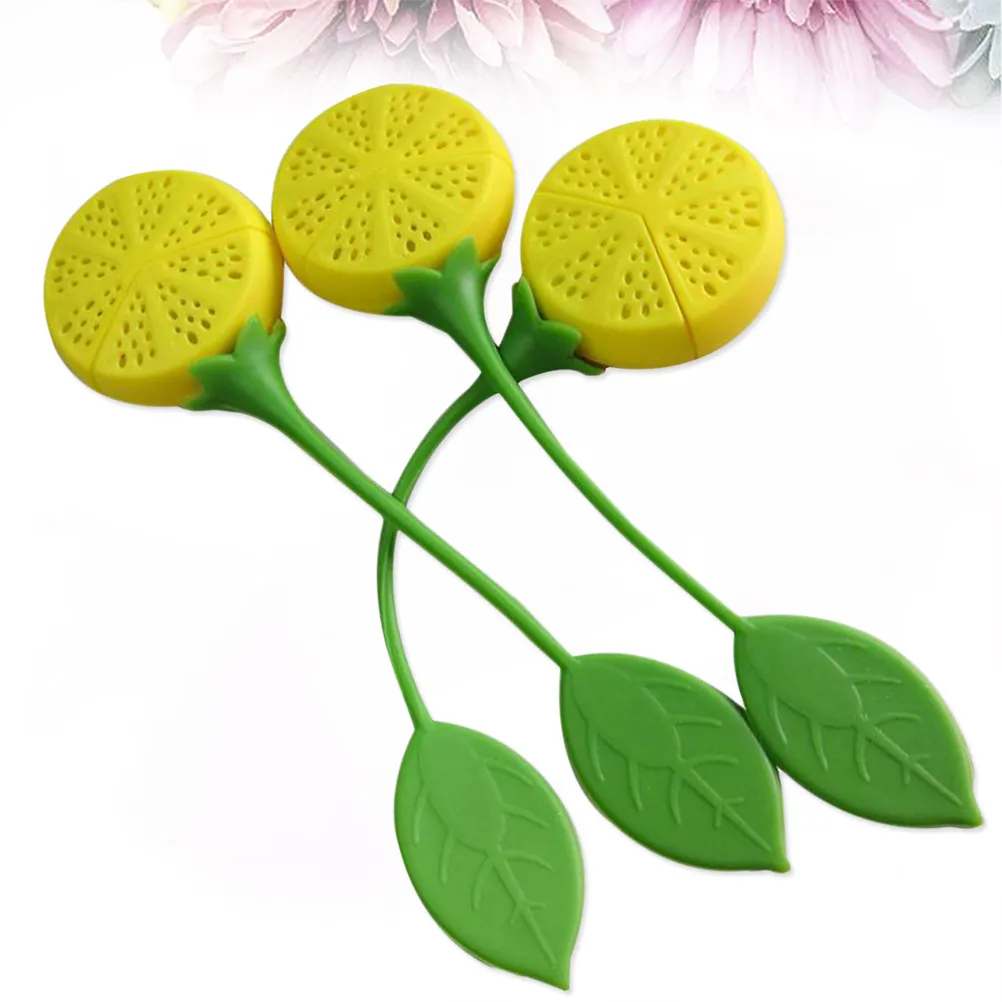 6Pcs Creative Lemon Shape Silicone Tea Filter Loose Leaf Infuser Floating Steeper Food Grade Silicone Nonstick Tea Strainer