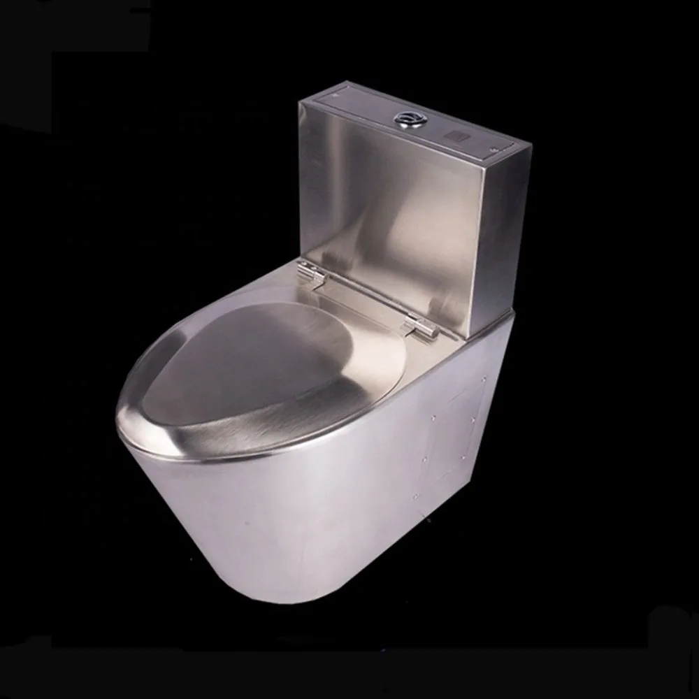 Heavy Metal Floor Toilet Stainless Steel Flush Toilet