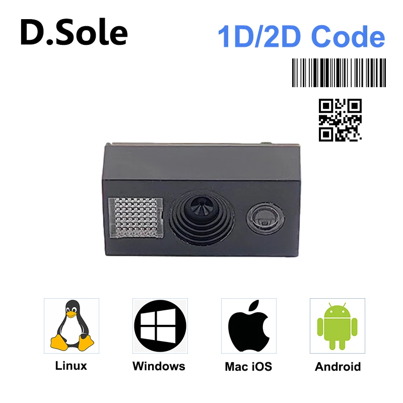 DSG568E-S DC3.3V USB/RS232-TTL QR/DM/PDF417/Aztec Barcode Scanner Module Support Windows Android For Bus Supermarket Parking lot