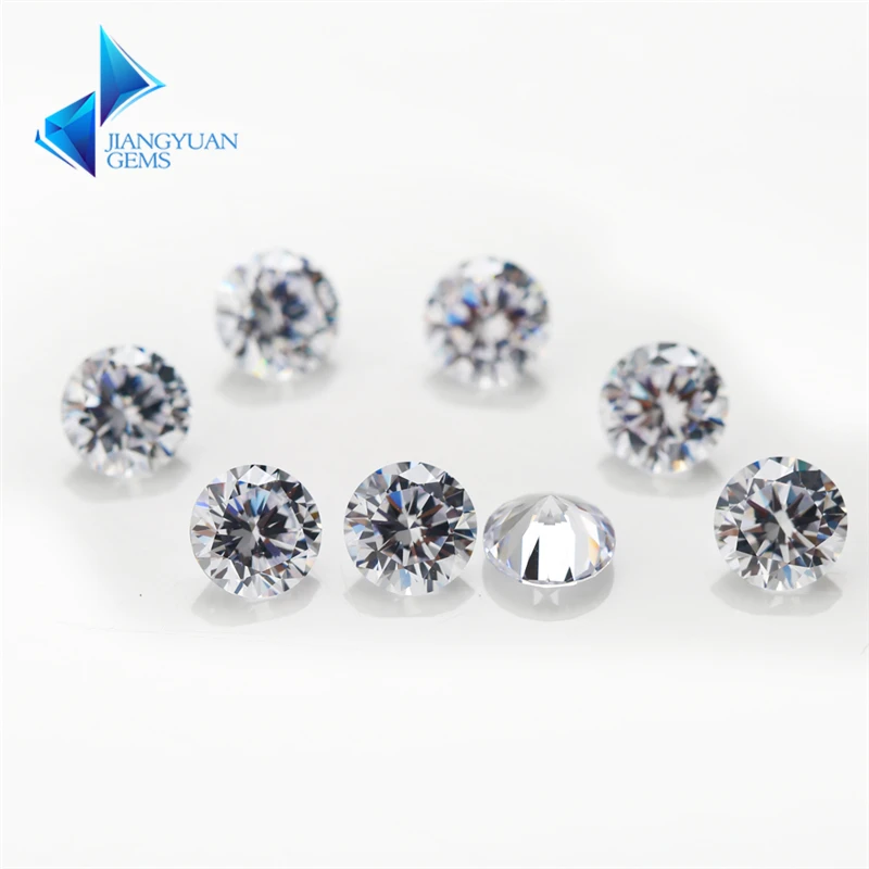 1000pcs 1.0mm-2.5mm 5A Round Cut White CZ Stone Loose Cubic Zirconia Synthetic Gemstone for Jewelry