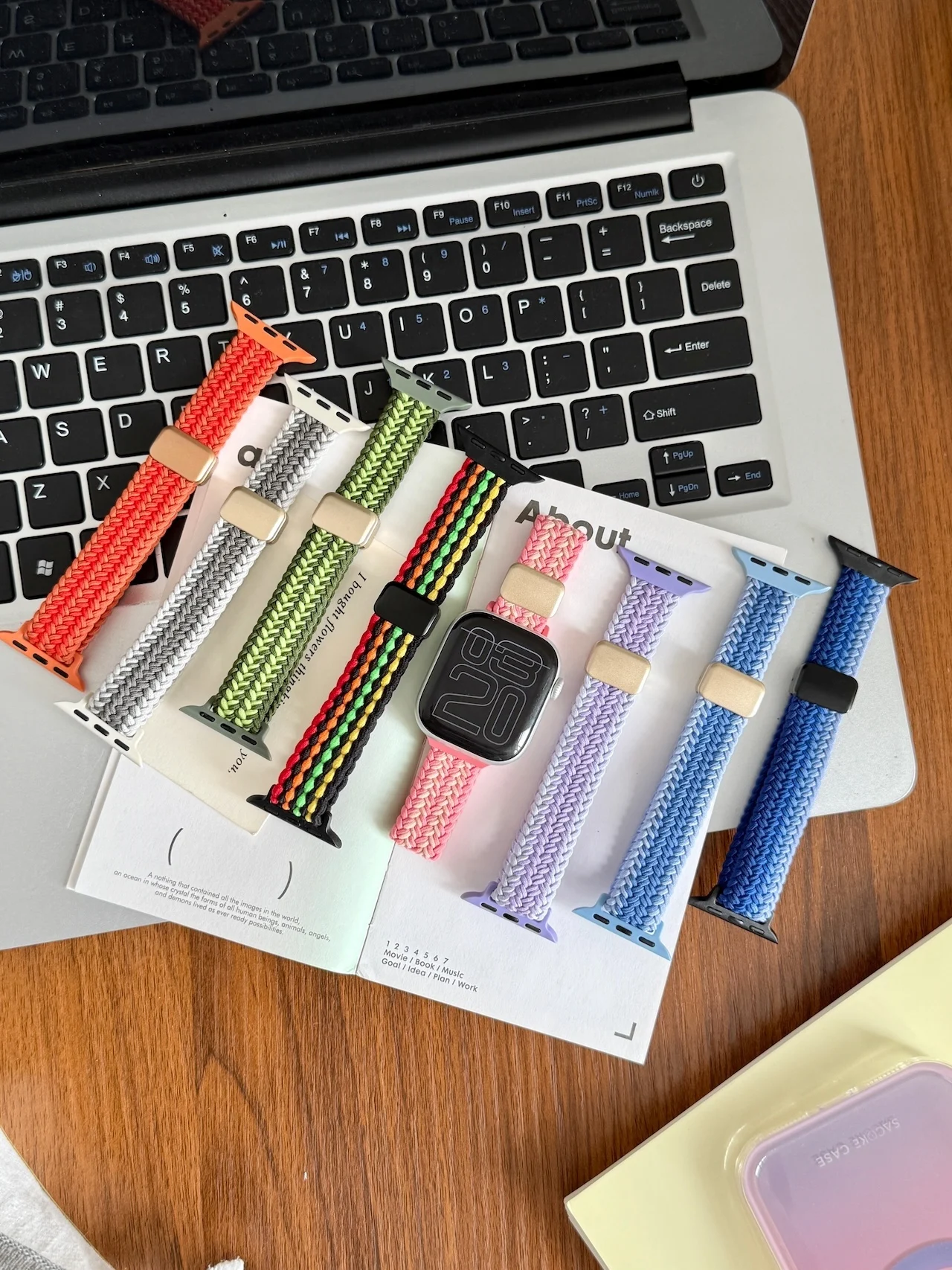 Bright Colors Elastic Woven Magnetic Band For Apple Watch Ultra SE 11 10 9 8 7 All Sizes Colorful Daily Workout Watch Strap