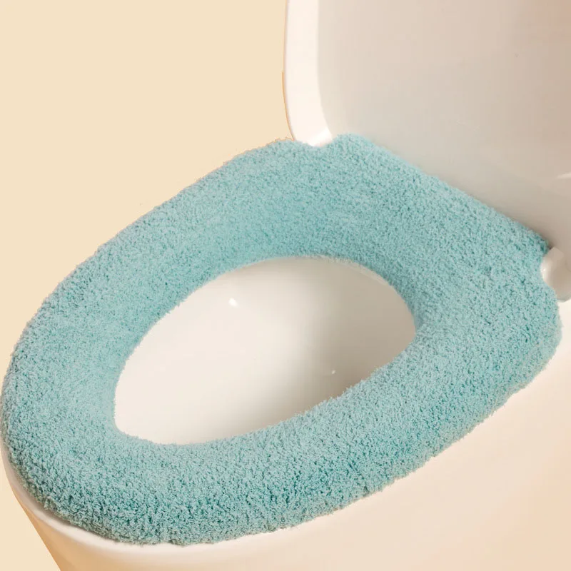 Universal Toilet Seat Cushion Thick Plush O-shaped Toilet Seat Toilet Cover With Handle Nordic Bathroom Accessories