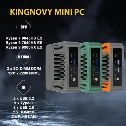 미니 PC AMD Ryzen 7 7840HS ES 6800H ES 64GB DDR5 1TB M.2 SSD 데스크탑 컴퓨터 지원 4K 듀얼 HDMI 디스플레이/WiFi6/USB3.2/Office