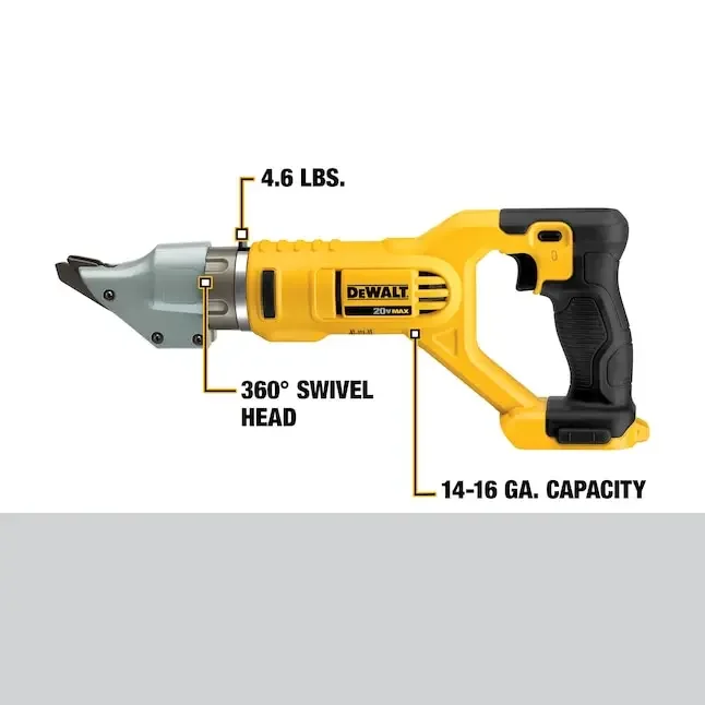 DEWALT DCS494 14GA Swivel Head Double Cut Shears 20V Lithium Power Tools