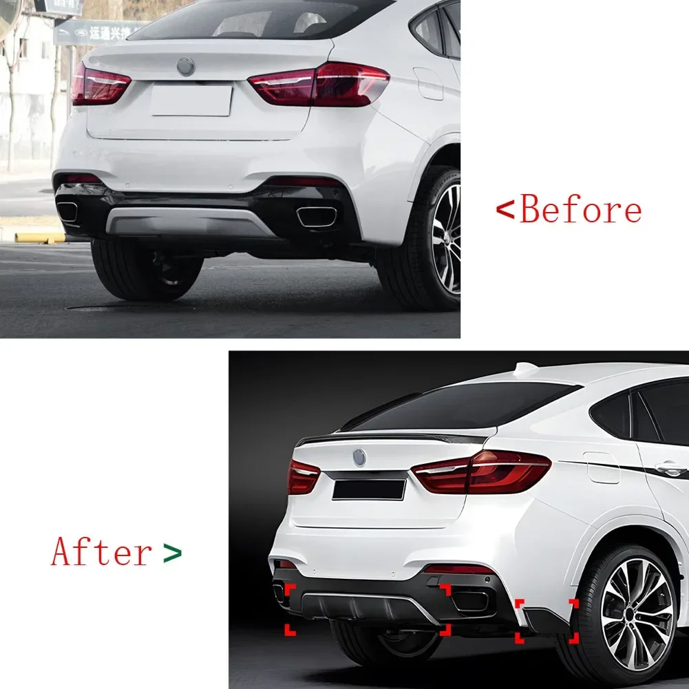 Car Rear bumper diffuser rear bumper corner For BMW X6 F16  xDrive28i 35i 50i 2015-2019 M Sport MP Rear Lip Diffuser Body Kit