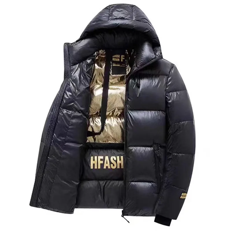 Winter Warm Down Jacket Men Coat Hooded Thick White Duck Down Jacket Long Sleeve Couple Clothing Trend Zip Windproof Outerwear
