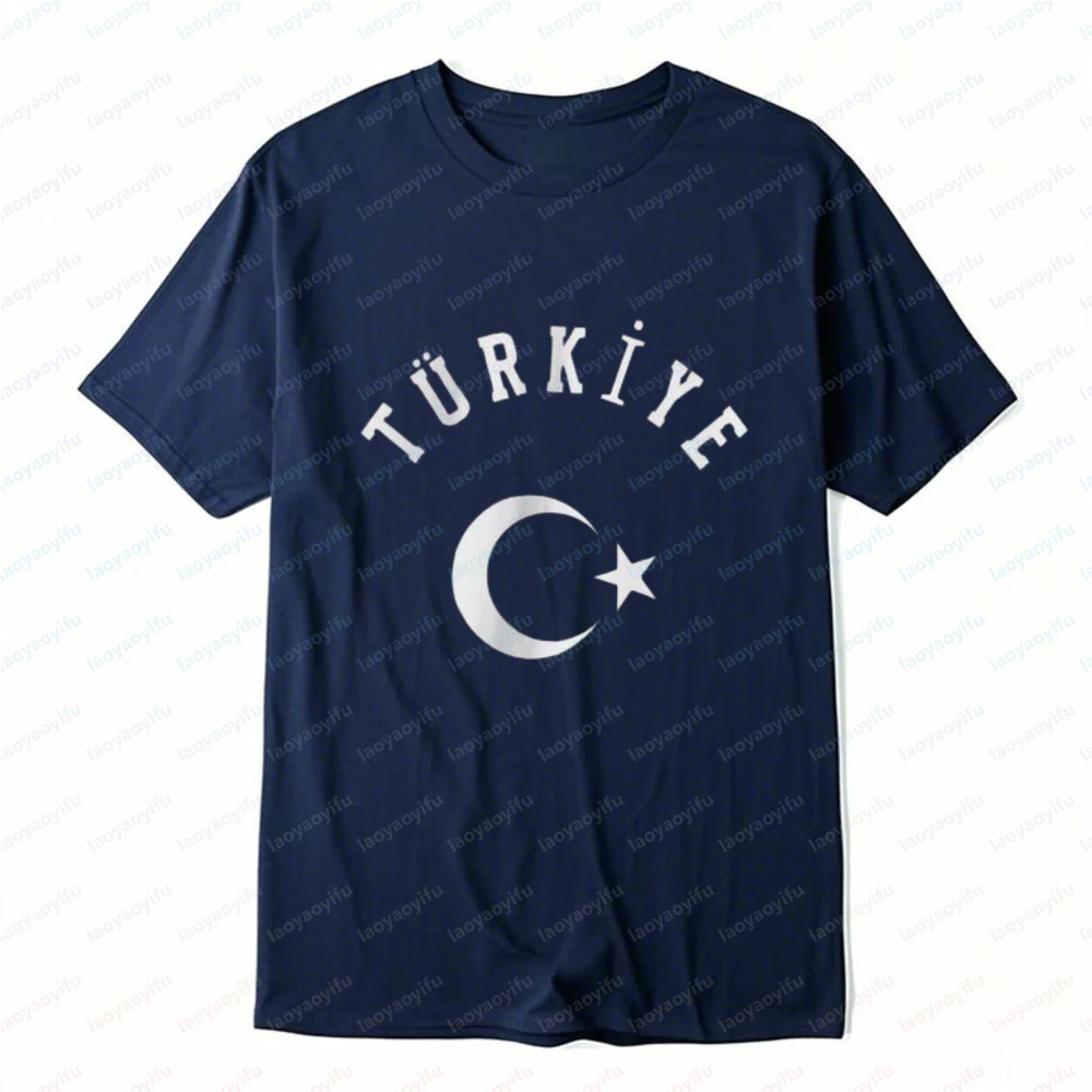 Türkiye Cotton T-Shirt Turkish National Symbol Graphic Tee Soccer Patriotic Casual Tops Fan Wear for Games Women Men's Clothing