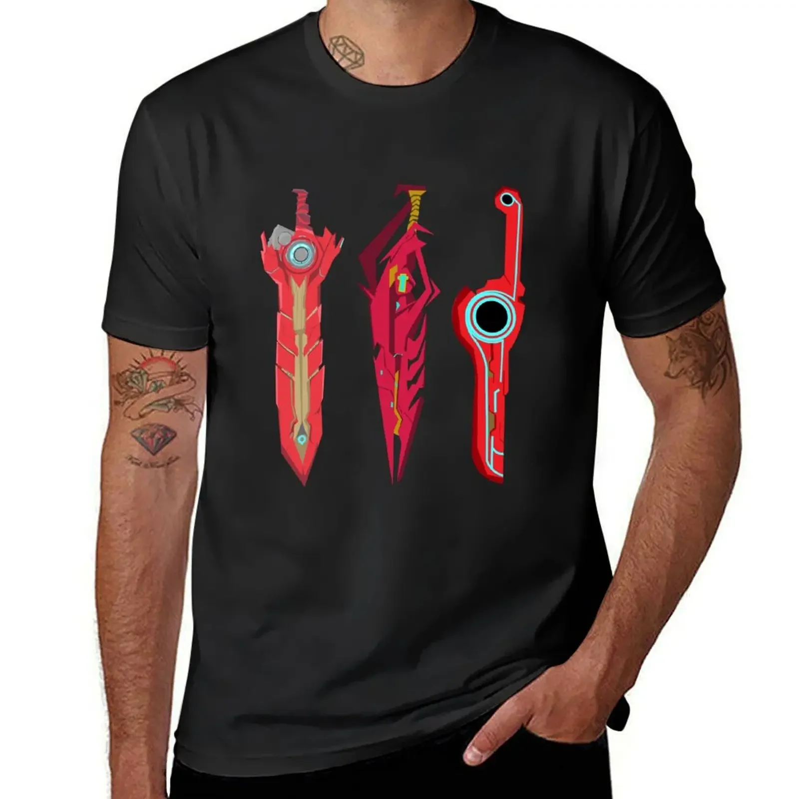 Xenoblade Swords T-Shirt Aesthetic clothing summer clothes rapper graphic tees T-shirts for men cotton