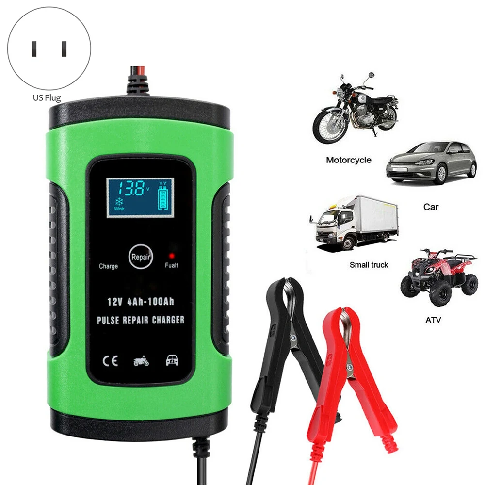 12V 6A Car Battery Charger Auto Jump Starter Power Bank Booster Maintainer F4H1 Power Full Automatic US