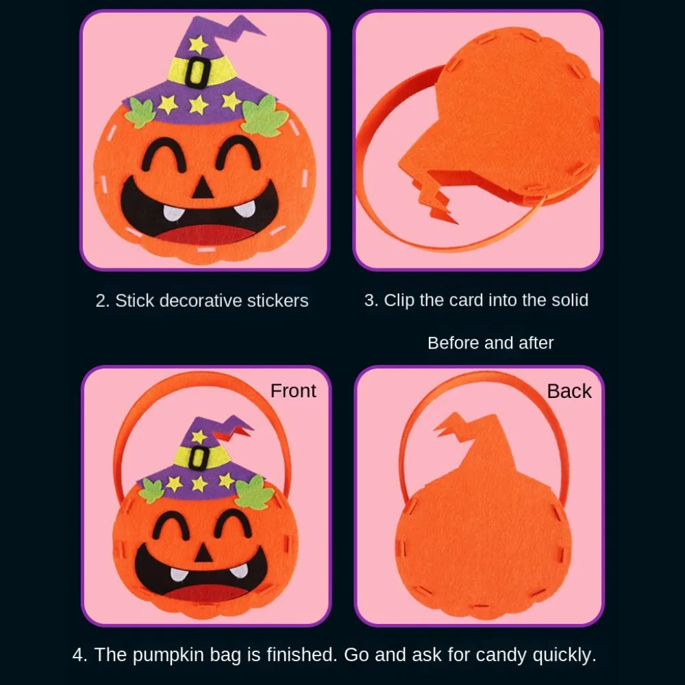 4 pièces mignon dessin animé Halloween sac à bonbons araignée fantôme Halloween sac à main chat tour ou friandise cadeau panier fourre-tout sac Festival