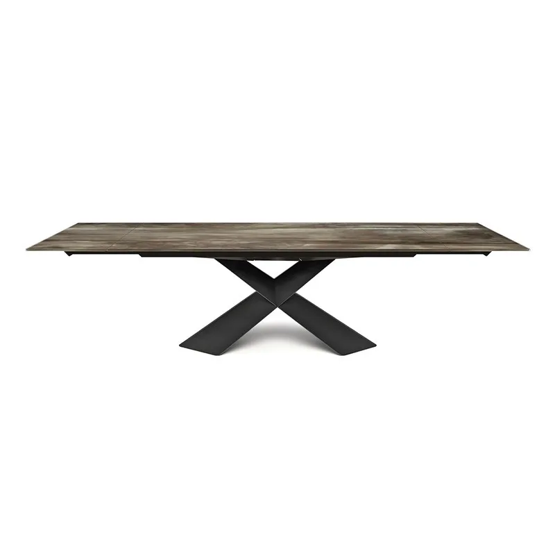 

Italian rock slab dining table retractable rectangular folding light luxury table