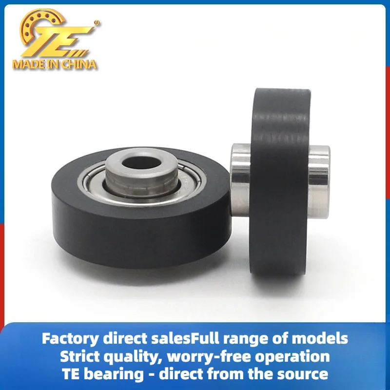 608ZZ bearing plastic-coated TPU polyurethane forming pulley luggage caster flat roller