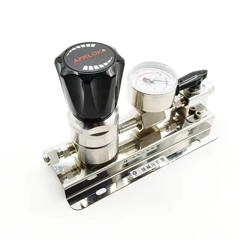 Zero-Leakage CO2 Oxygen Nitrogen Manual Secondary Gas Control Panel with Ball Valve Pressure Regulator for Lab Semi