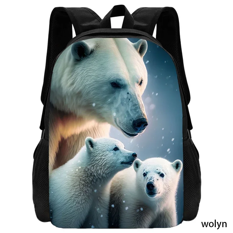 

Детский рюкзак с героями мультфильмов, школьные сумки с животными для мальчиков и девочек, школьные рюкзаки с 3d белым медведем, легкие рюкзаки для детей