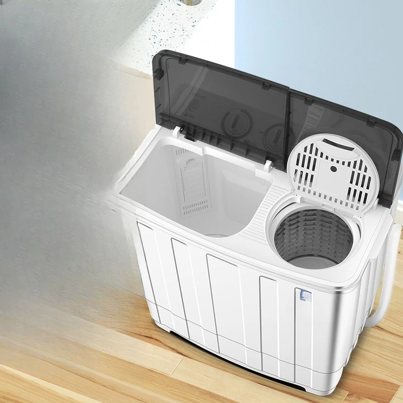 Double bucket double cylinder old-fashioned household semi-automatic dormitory washing down jacket cotton jacket drying