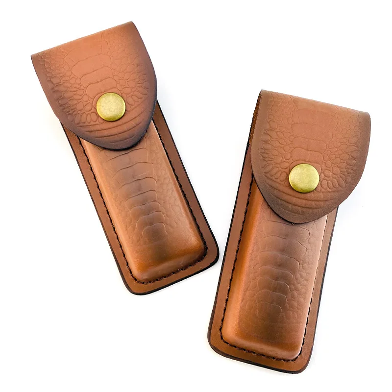 134MM Inner Length Folding Knife Cowhide Scabbard Cow Leather Sheath Swiss Army Knives Pliers Tools Cover Pouch Storage Bag view 3