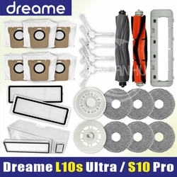 Dreame-Robô Vácuo, L10s Ultra, L10 Ultra, Escova Lateral, Tampa Da Escova Principal, Filtro, Esfregão, Saco De Pó, Limpador, Peças Opcionais