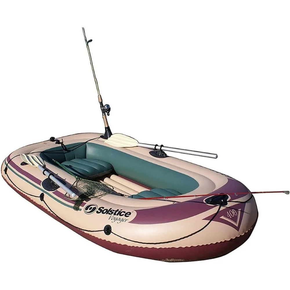 

Inflatable Boat, Rafts 2 to 6 Person Options Compatible with Motor Comes W/Accessories Pole Holders Cushions Grab Line, Kayaking