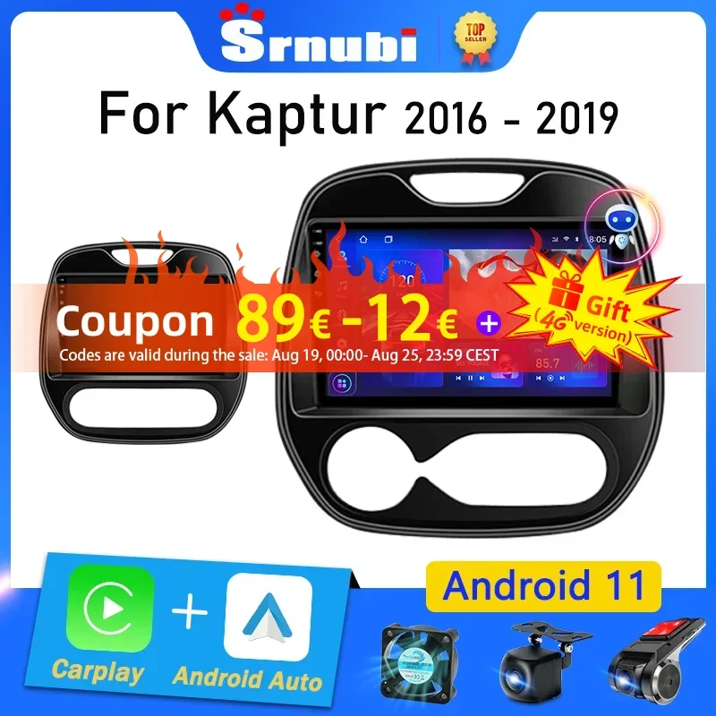 

Srnubi Android 11 Автомобильный радиоприемник для Renault Kaptur Captur 2016 2017 2018 2019 Мультимедийный плеер 2 Din Carplay Стерео GPS Головное устройство