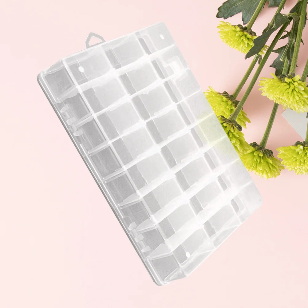 

Transparent 24 Grids Jewelry Storage Box Adjustable Compartments Organizer for Earrings Rings Accessories Grids Storage Box