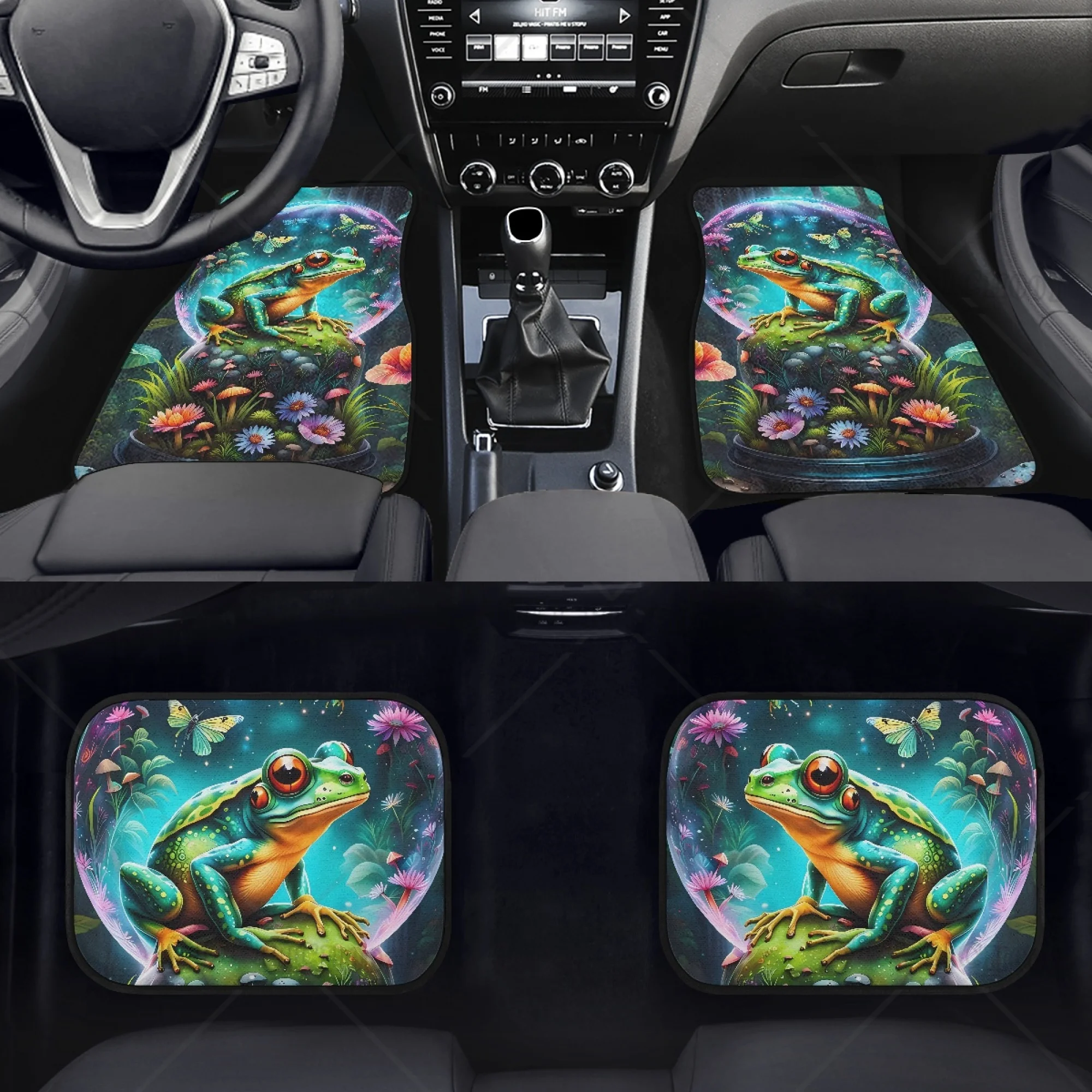

Juego 4 Alfombrillas Para Coche Frog, Ajuste Universal Para Sedanes, SUV, Furgonetas, Absorbentes, Antislizantes, Lavables, Reg