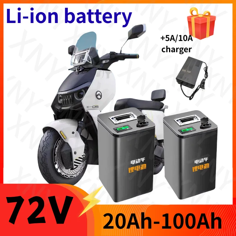 Batterie Lithium-ion 72V 100AH 20AH 35AH 45AH 50AH 60AH 85AH pour 1000W 2000W 3000W pousse-pousse véhicule à deux roues planche à roulettes