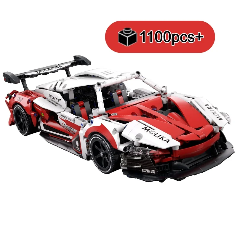 

НОВЫЙ Конструктор 1:14 «Гоночный автомобиль «Красный город»» (Модель MOC) — Декоративная сборная модель транспортного средства из кирпичиков для мальчиков и детей