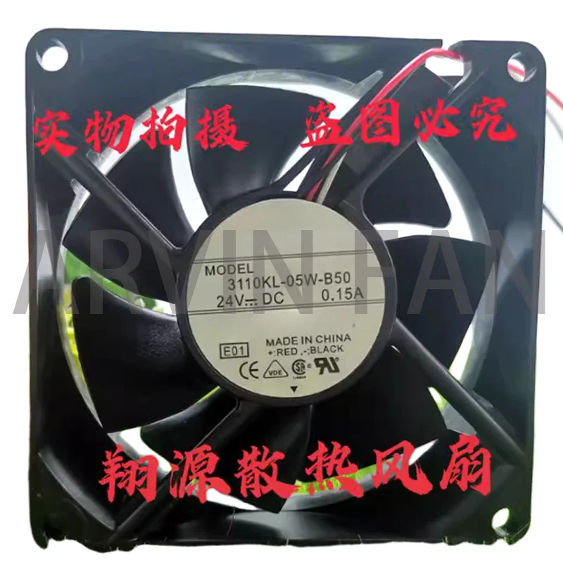 

3110KL-05W-B50 8025 8cm 24V 0.15A Durable Ball Bearing Inverter Fan