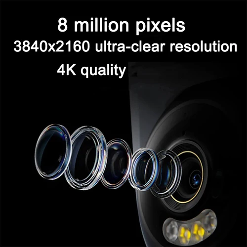 Imagen 2 del producto XIAOMI Nueva cámara exterior 4.8MP 4K 360 ° ,AI Close-up humanoide, alarma visual audible, audio bidireccional, versión china con adaptador